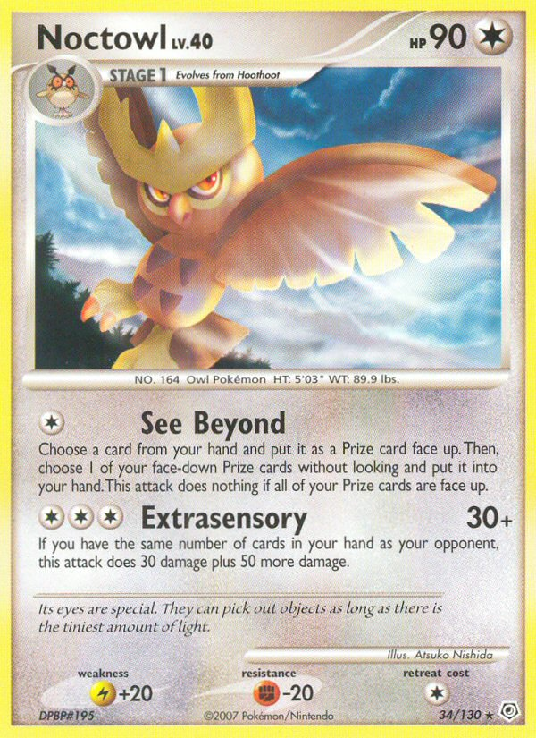 Noctowl (34/130) [Diamond & Pearl: Base Set] - Destination Retro