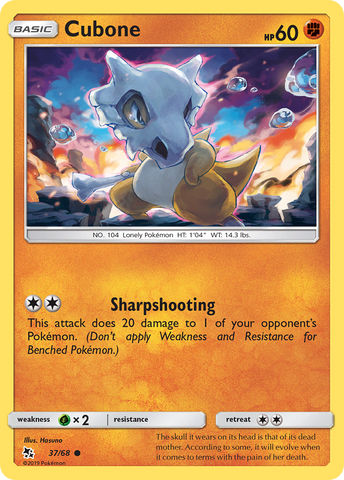 Cubone (37/68) [Sun & Moon: Hidden Fates] - Destination Retro