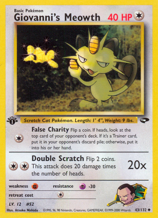 Giovanni's Meowth (43/132) [Gym Challenge 1st Edition] - Destination Retro