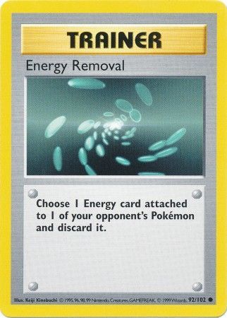 Energy Removal (92/102) [Base Set Shadowless Unlimited] - Destination Retro