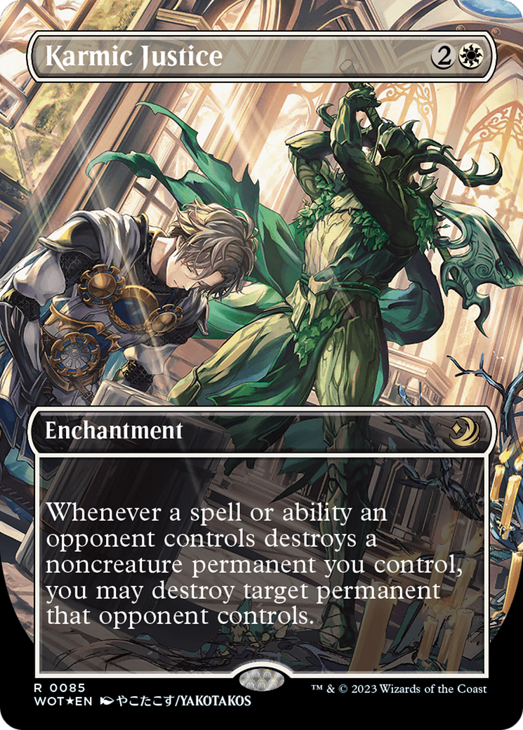 Karmic Justice (Anime Borderless) (Confetti Foil) [Wilds of Eldraine: Enchanting Tales] - Destination Retro