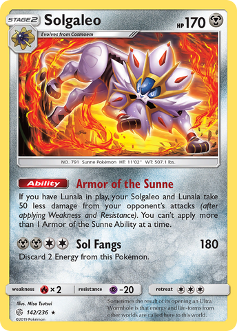 Solgaleo (142/236) [Sun & Moon: Cosmic Eclipse] - Destination Retro