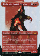 Urabrask, Heretic Praetor (Borderless Concept Praetors Step-and-Compleat Foil) [Phyrexia: All Will Be One] - Destination Retro