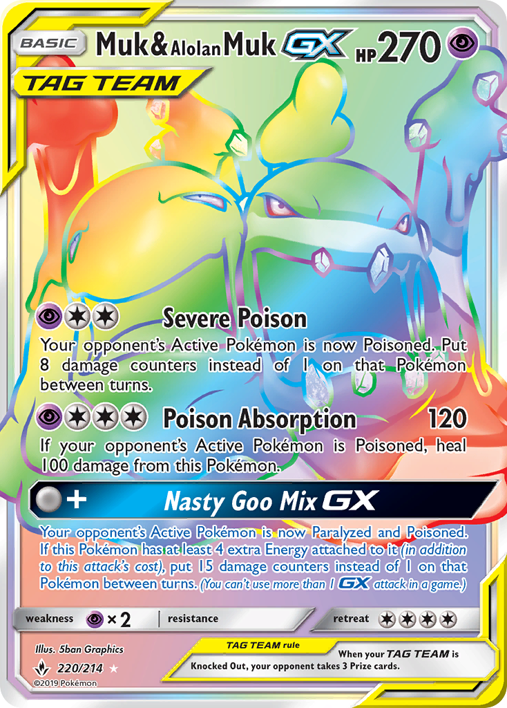 Muk & Alolan Muk GX (220/214) [Sun & Moon: Unbroken Bonds] - Destination Retro