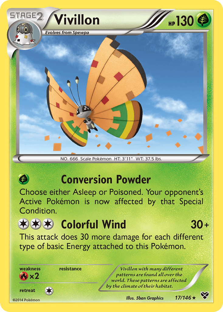 Vivillon (17/146) (High Plains Form/Orange Wings) [XY: Base Set] - Destination Retro