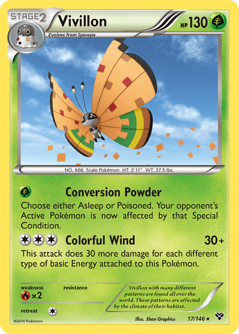 Vivillon (17/146) (High Plains Form/Orange Wings) [XY: Base Set] - Destination Retro