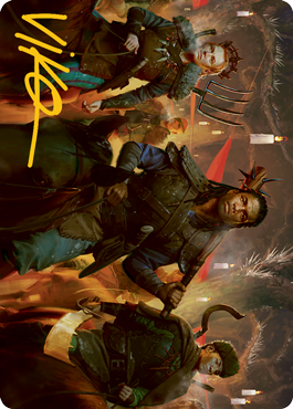Candlelit Cavalry Art Card (Gold-Stamped Signature) [Innistrad: Midnight Hunt Art Series] - Destination Retro