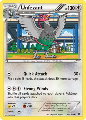 Unfezant (80/108) [XY: Roaring Skies] - Destination Retro