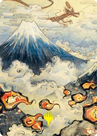 Mountain Art Card (Gold-Stamped Signature) [Kamigawa: Neon Dynasty Art Series] - Destination Retro