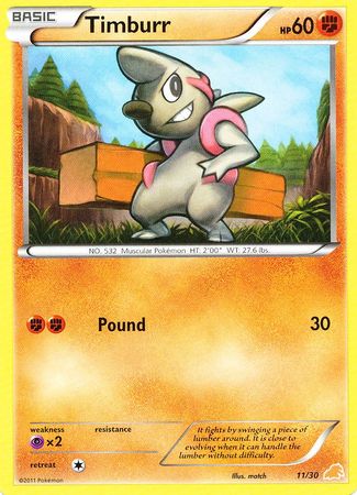 Timburr (11/30) [Black & White: Trainer Kit] - Destination Retro