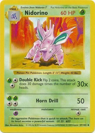 Nidorino (37/102) [Base Set Shadowless Unlimited] - Destination Retro
