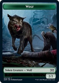 Wolf // Golem Double-sided Token [Double Masters Tokens] - Destination Retro