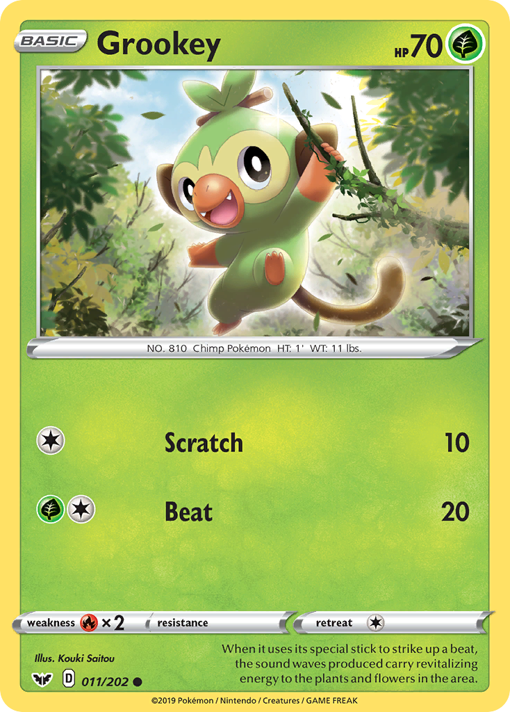 Grookey (11/202) [Sword & Shield: Base Set] - Destination Retro