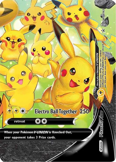 Pikachu V-UNION (SWSH142) (Celebrations) [Sword & Shield: Black Star Promos] - Destination Retro