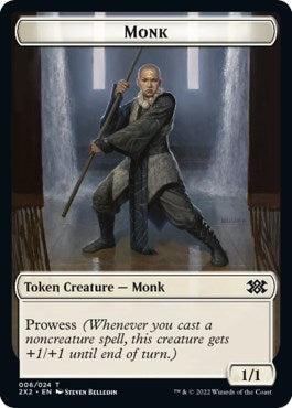 Wrenn and Six Emblem // Monk Double-sided Token [Double Masters 2022 Tokens] - Destination Retro