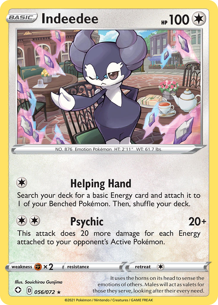 Indeedee (56/072) (Theme Deck Exclusive) [Sword & Shield: Shining Fates] - Destination Retro