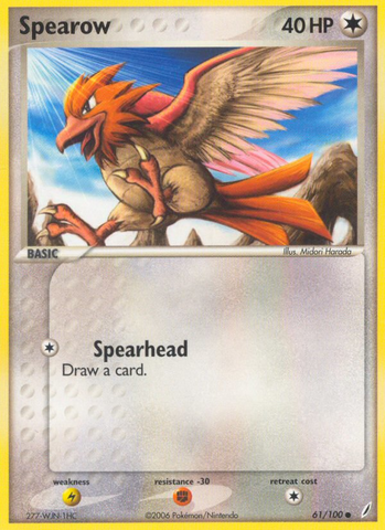 Spearow (61/100) [EX: Crystal Guardians] - Destination Retro