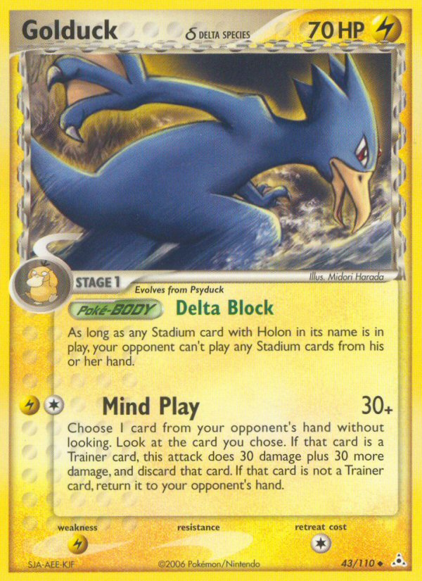 Golduck (43/110) (Delta Species) [EX: Holon Phantoms] - Destination Retro