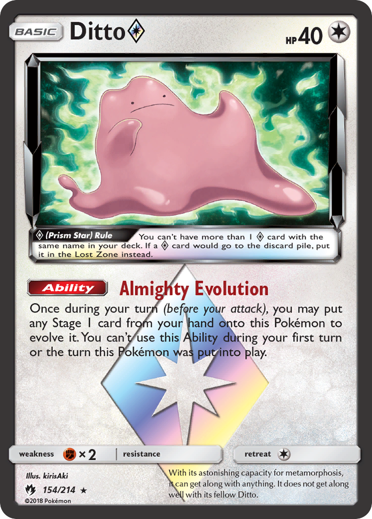 Ditto (Prism Star) (154/214) [Sun & Moon: Lost Thunder] - Destination Retro