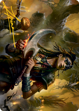 Harvesttide Sentry Art Card (Gold-Stamped Signature) [Innistrad: Midnight Hunt Art Series] - Destination Retro