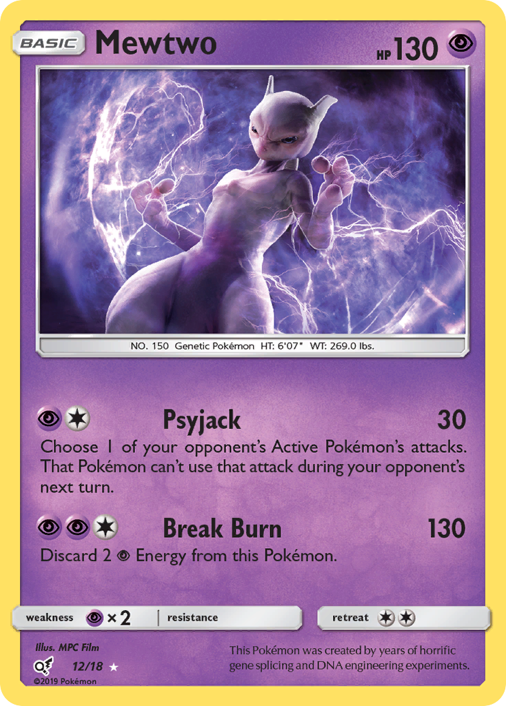 Mewtwo (12/18) [Sun & Moon: Detective Pikachu] - Destination Retro