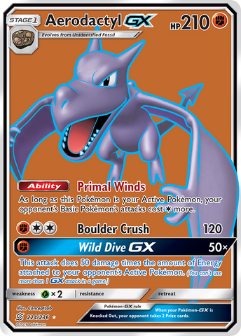 Aerodactyl GX (224/236) [Sun & Moon: Unified Minds] - Destination Retro