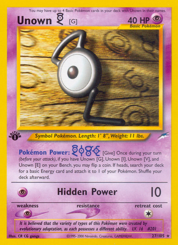 Unown [G] (27/105) [Neo Destiny 1st Edition] - Destination Retro