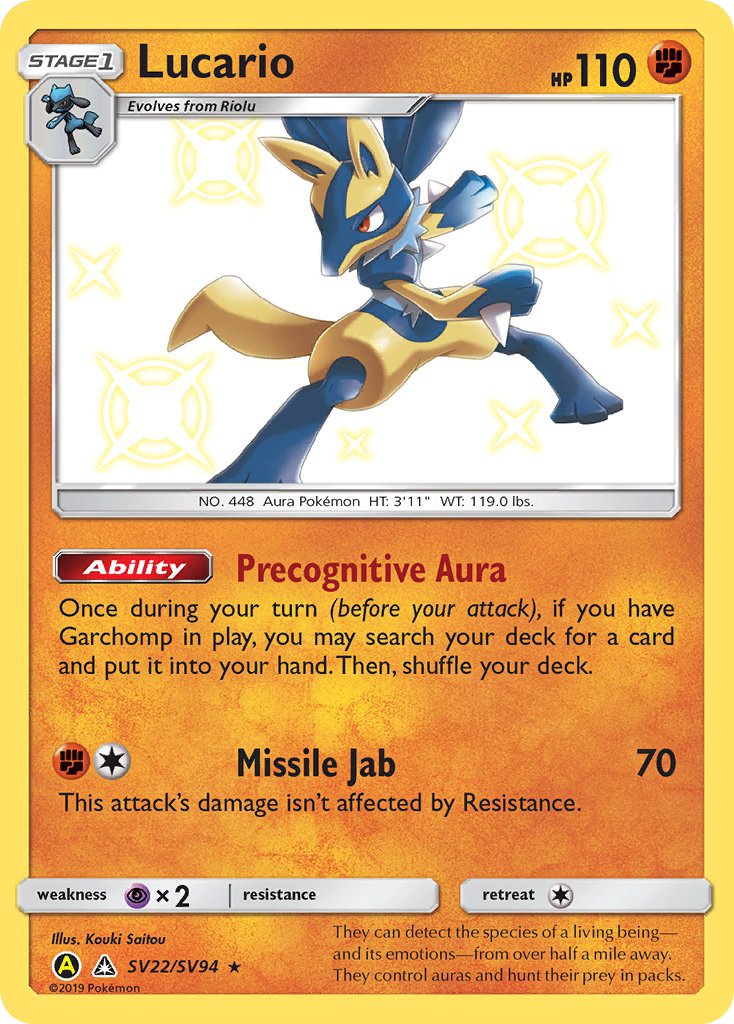 Lucario (SV22/SV94) [Sun & Moon: Hidden Fates - Shiny Vault] - Destination Retro