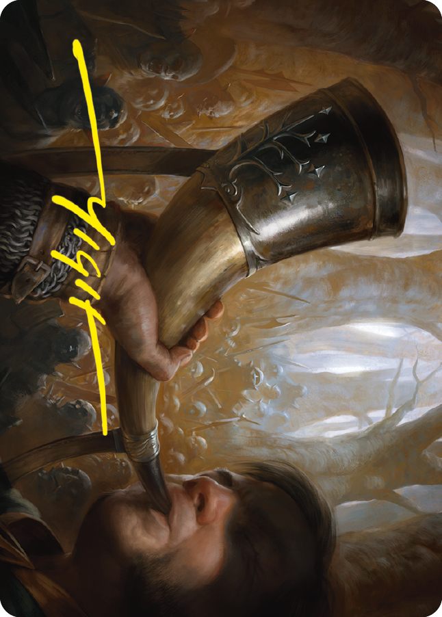 Horn of Gondor Art Card (Gold-Stamped Signature) [The Lord of the Rings: Tales of Middle-earth Art Series] - Destination Retro