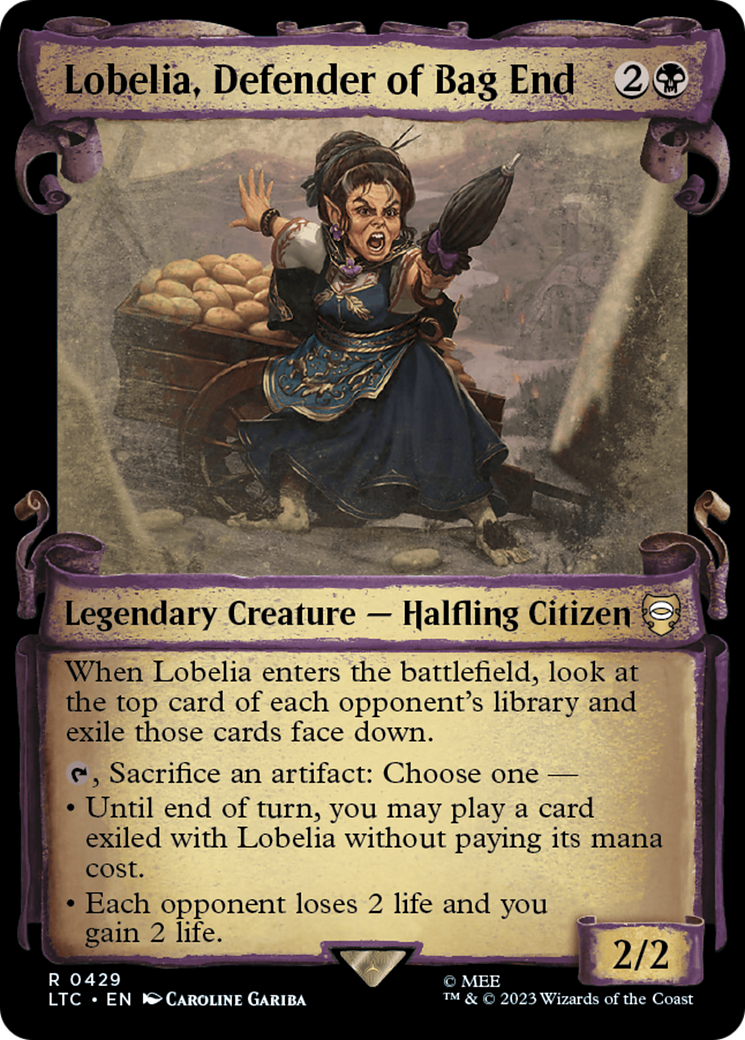 Lobelia, Defender of Bag End [The Lord of the Rings: Tales of Middle-Earth Commander Showcase Scrolls] - Destination Retro