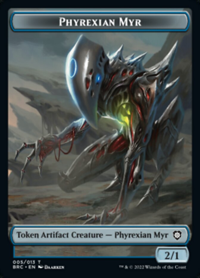 Construct (008) // Phyrexian Myr Double-Sided Token [The Brothers' War Commander Tokens] - Destination Retro