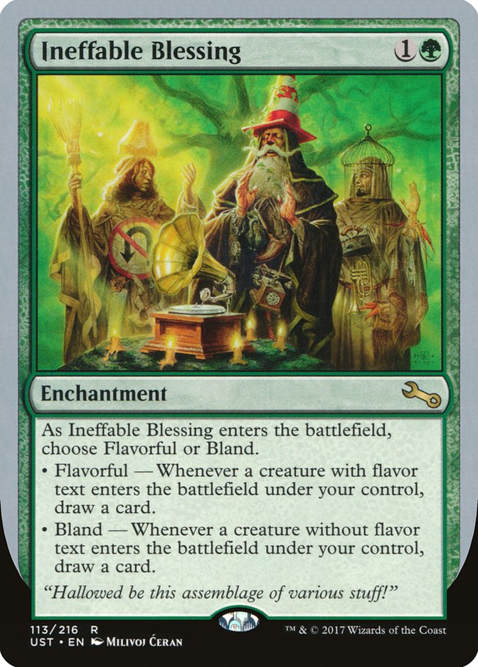Ineffable Blessing ("choose Flavorful or Bland") [Unstable] - Destination Retro