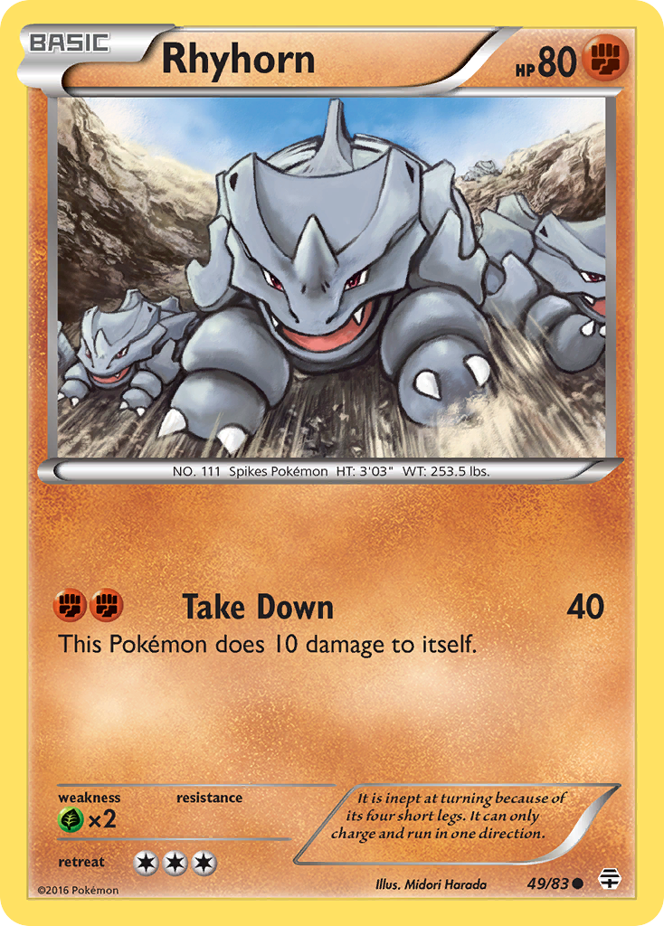 Rhyhorn (49/83) [XY: Generations] - Destination Retro