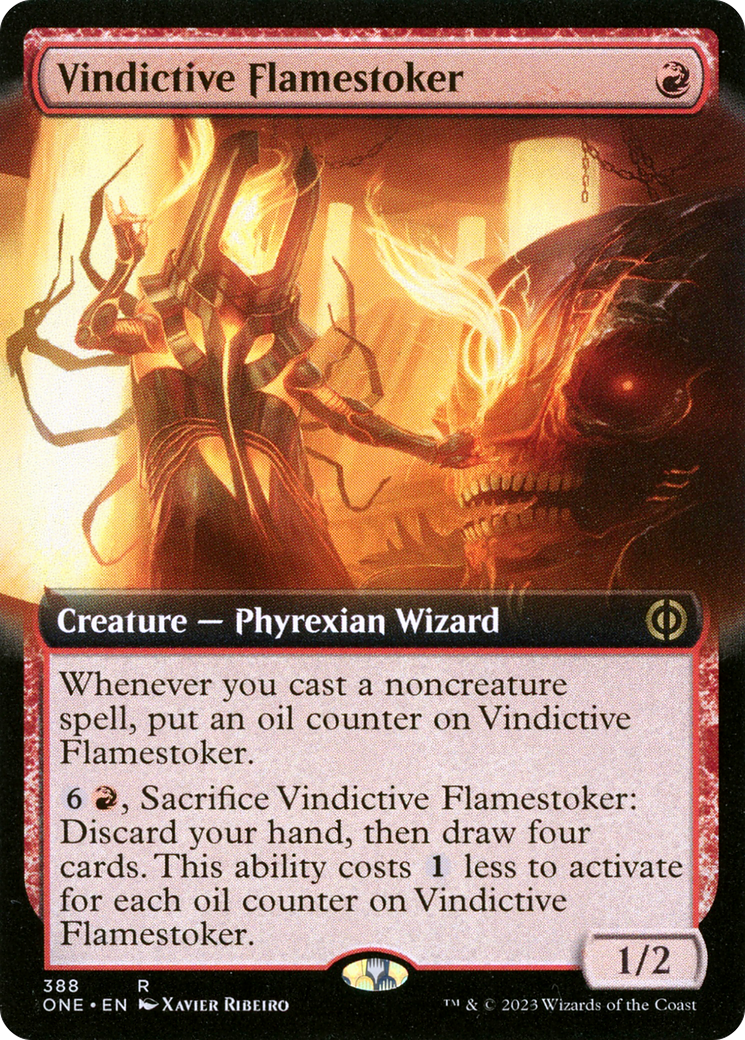 Vindictive Flamestoker (Extended Art) [Phyrexia: All Will Be One] - Destination Retro