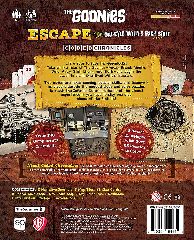 The Goonies: Escape with One-Eyed Willy’s Rich Stuff - A Coded Chronicles Game | Escape Room Game for Kids & Adults | Featuring Puzzles and Goonies Characters - Destination Retro