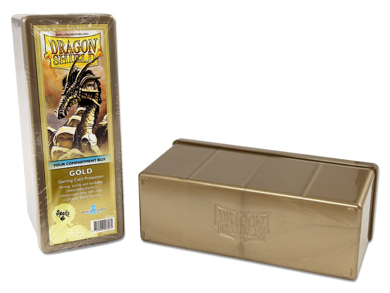 Dragon Shield Four Compartment Box – Gold - Destination Retro