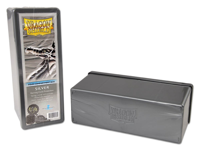 Dragon Shield Four Compartment Box – Silver - Destination Retro