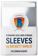 Beckett Shield Semi-Rigid Sleeves: Standard Card Size (50) (comparable to card savers) - Destination Retro