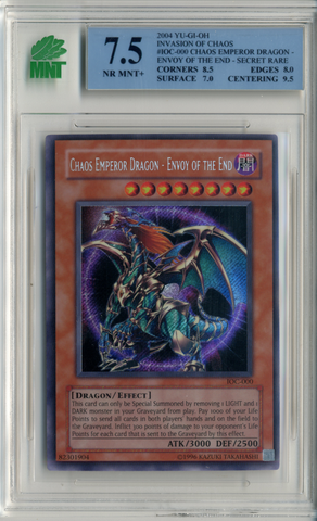 MNT - 7.5 -  Chaos Emperor Dragon - Envoy Of The End - Secret Rare -  Invasion Of Chaos - Destination Retro