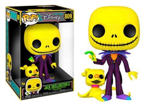 Jack Skellington with Zero (Jumbo | Blacklight) 10" (Nightmare before Christmas) - Destination Retro