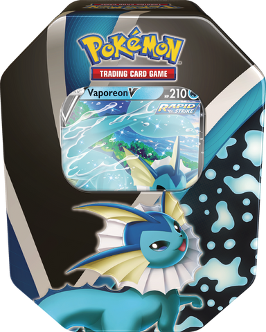 POKEMON TCG - EEVEE EVOLUTIONS TIN - VAPOREON V (Available September 3rd) - Destination Retro