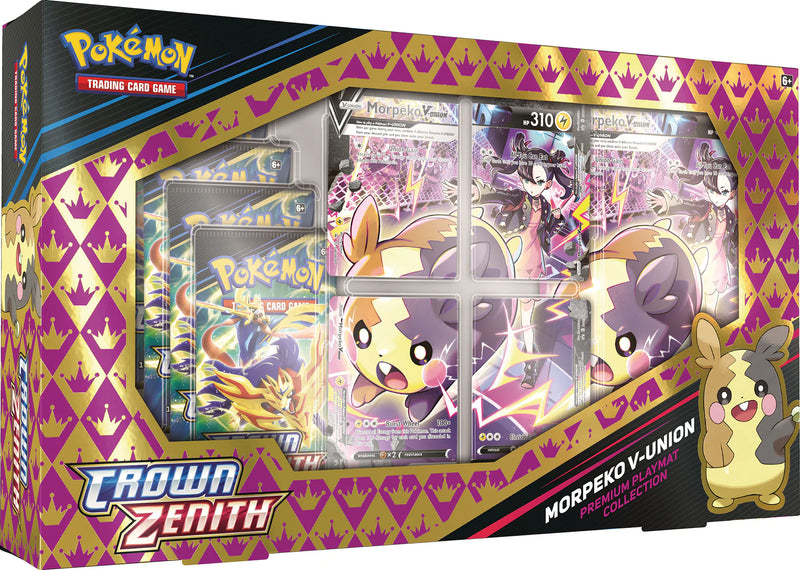 Pokémon TCG: Sword & Shield - CROWN ZENITH - PREMIUM PLAYMAT COLLECTION - MORPEKO V-UNION (PRE-ORDER APR 2023) - Destination Retro