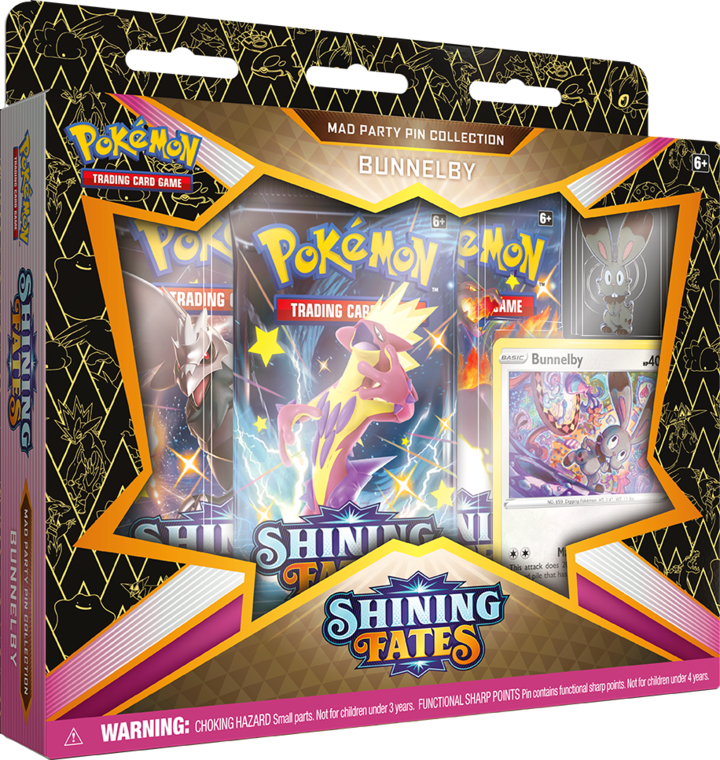 Pokémon TCG: Shining Fates Mad Party Pin Collection - Bunnelby - Destination Retro