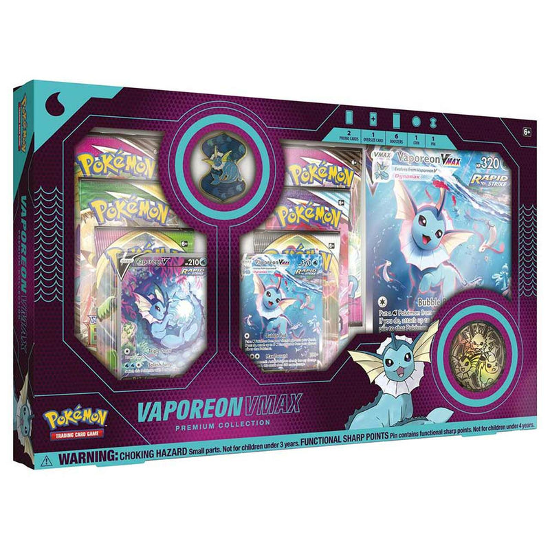 Pokémon TCG: Vaporeon VMAX Premium Collection - Destination Retro