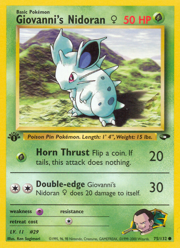 Giovanni's Nidoran (75/132) (Female) [Gym Challenge 1st Edition] - Destination Retro