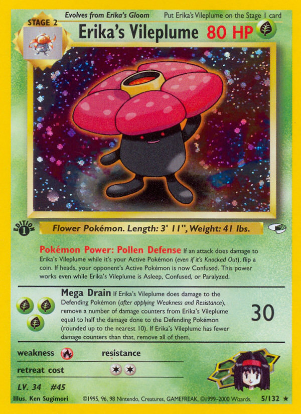 Erika's Vileplume (5/132) [Gym Heroes 1st Edition] - Destination Retro