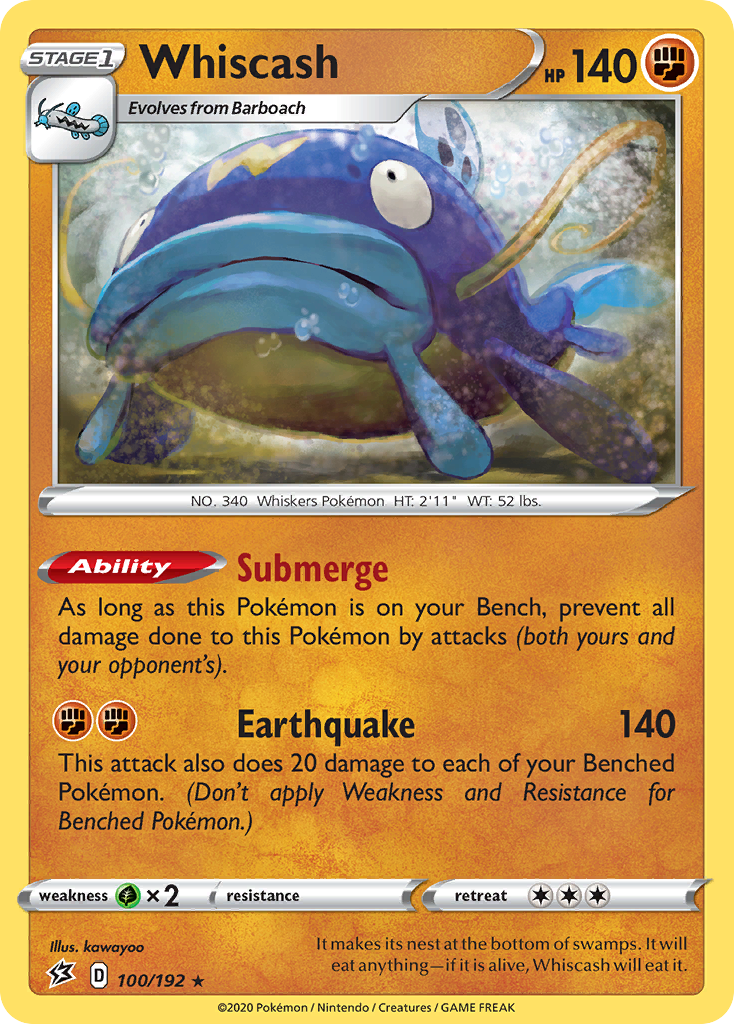 Whiscash (100/192) [Sword & Shield: Rebel Clash] - Destination Retro