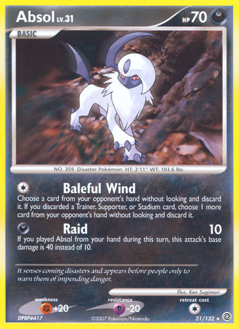 Absol (21/132) [Diamond & Pearl: Secret Wonders] - Destination Retro