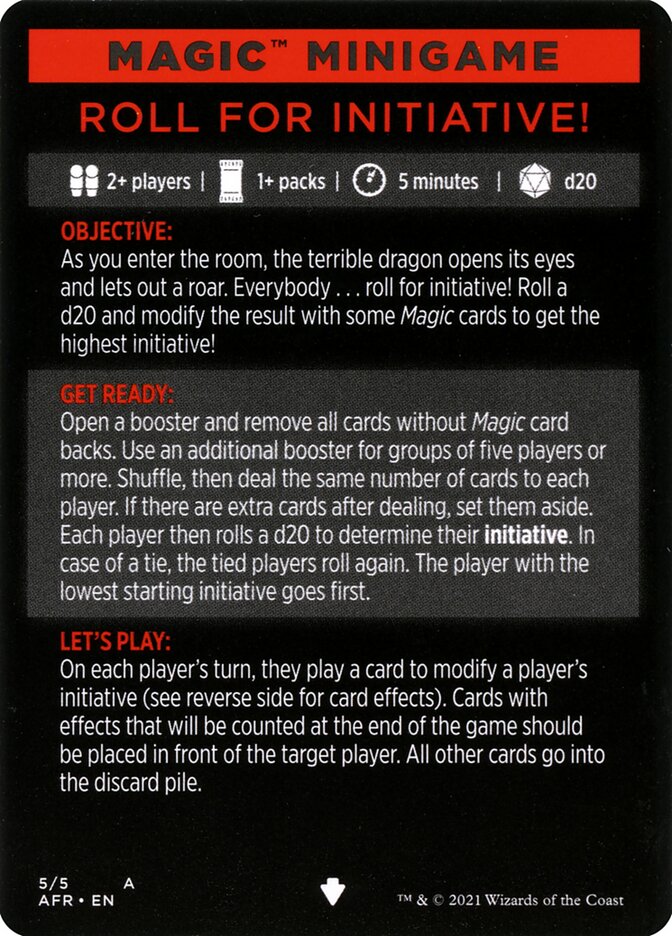 Roll for Initiative (Magic Minigame) [Dungeons & Dragons: Adventures in the Forgotten Realms Minigame] - Destination Retro