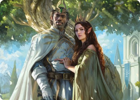 Aragorn and Arwen, Wed Art Card [The Lord of the Rings: Tales of Middle-earth Art Series] - Destination Retro